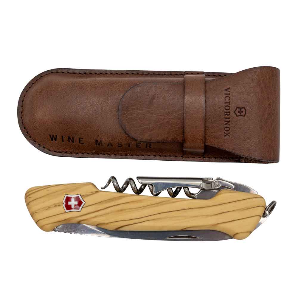 Victorinox V-0.97 01.64 Wine Master pocket knife, with wooden handle, olive wood
