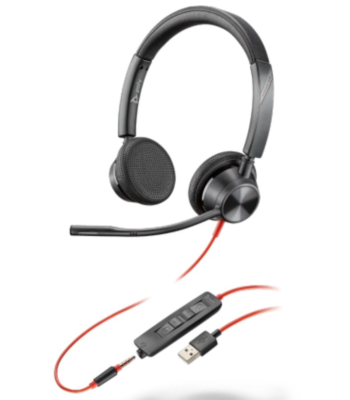 Poly Blackwire 3325 USB-A and 3.5mm stereo