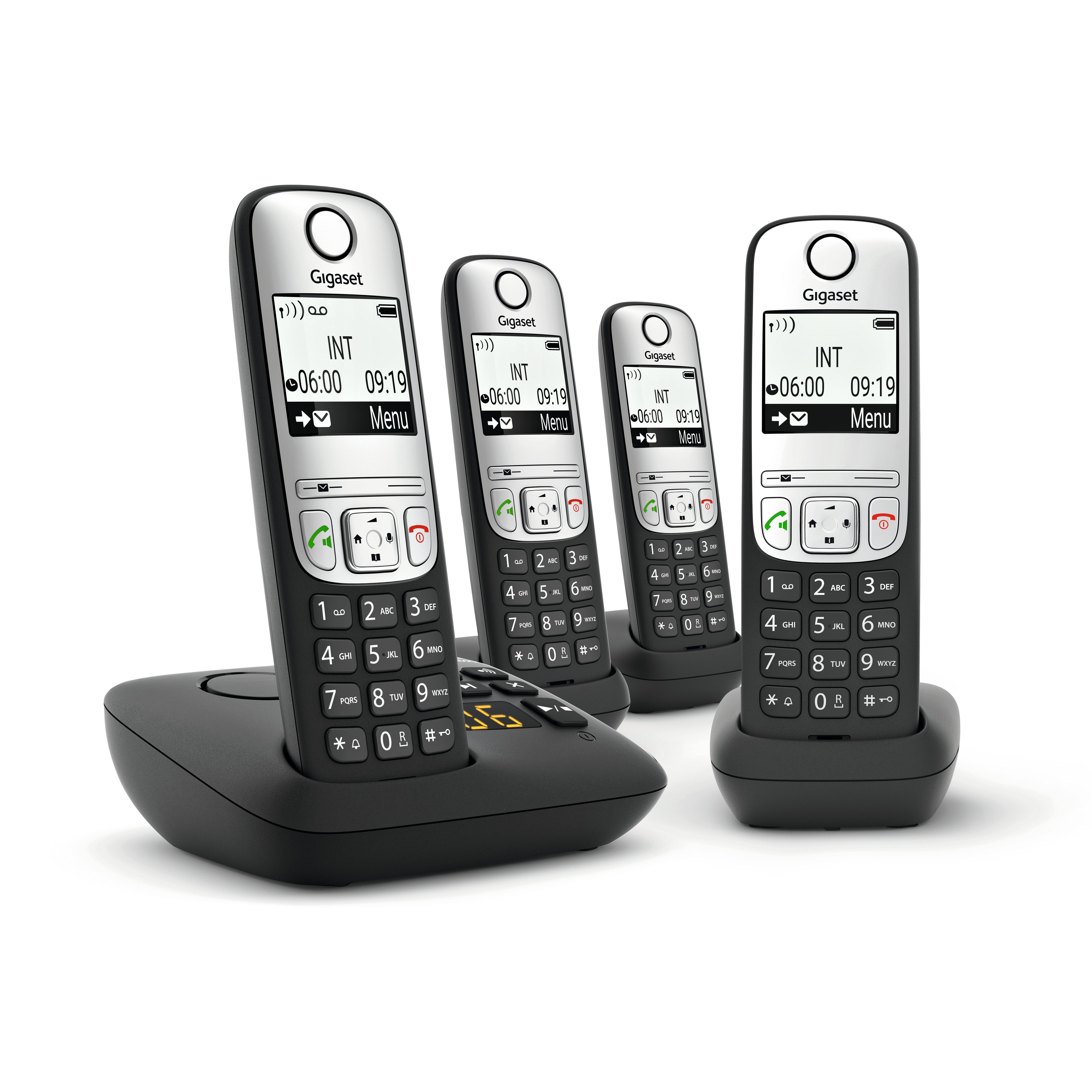 Gigaset A690A Quattro cordless phone with answering machine - black
