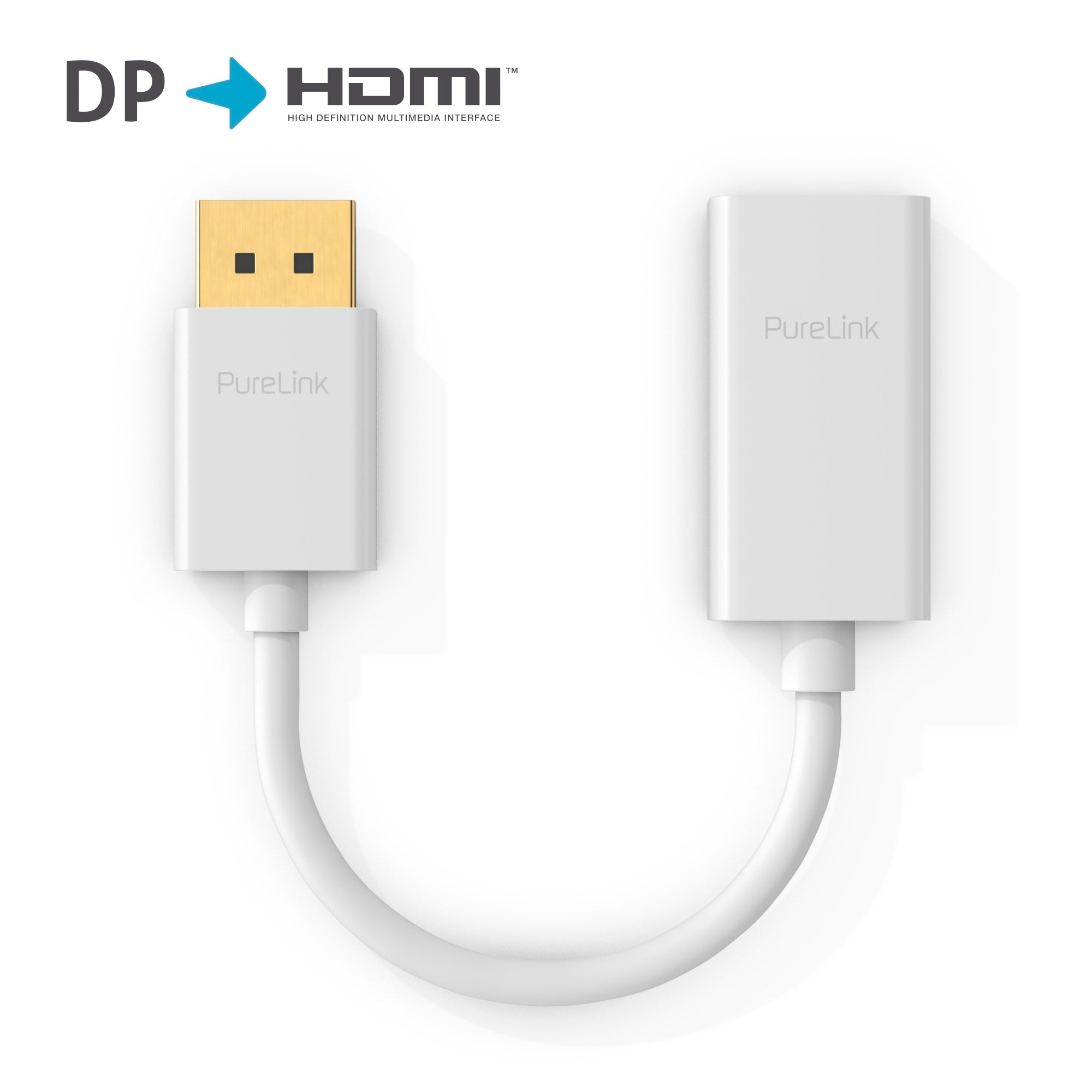 PureLink DisplayPort to HDMI adapter - 4K60 - iSeries - white - 0.15m