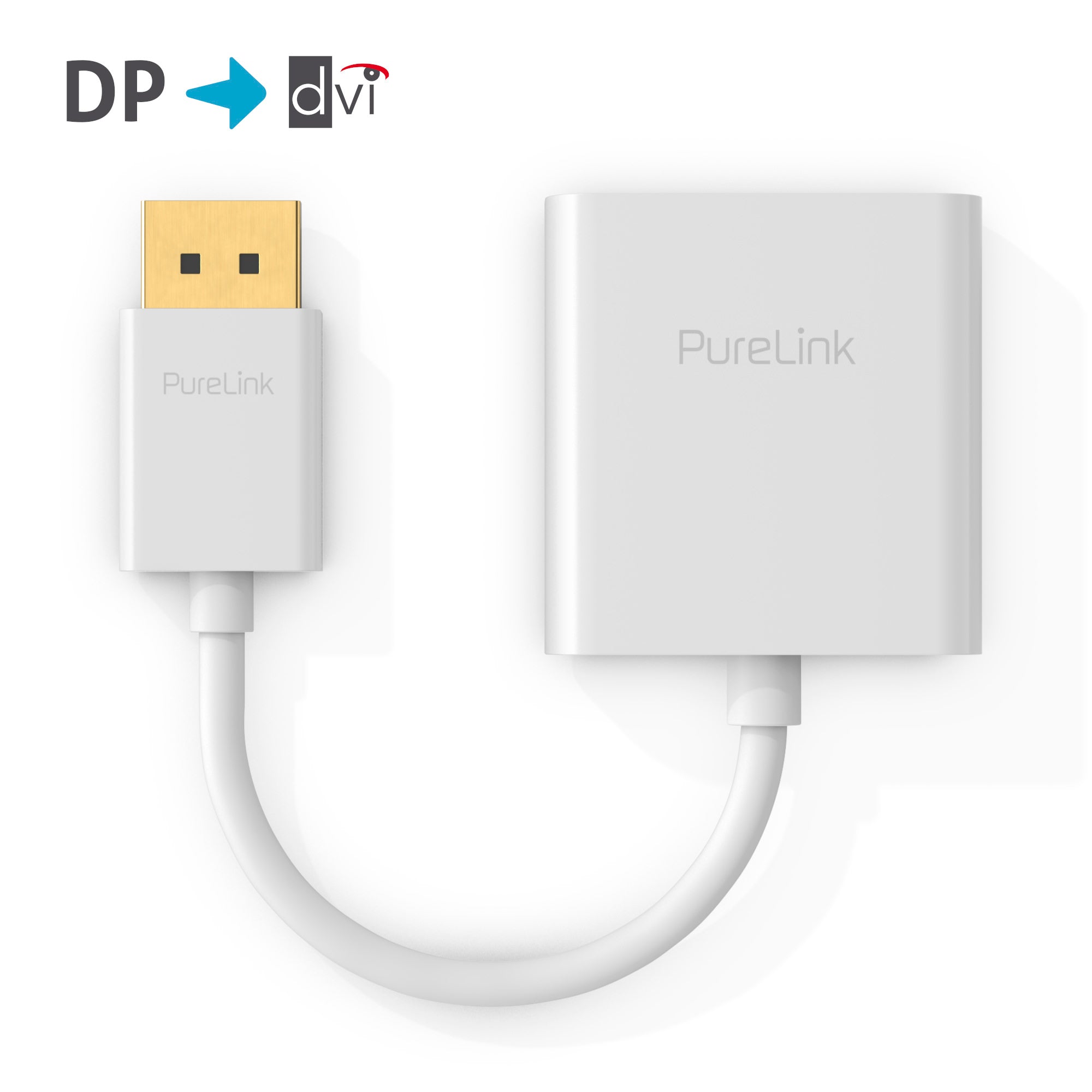 PureLink DisplayPort to DVI adapter - 1920x1200 - WUXGA - iSeries - white - 0.1