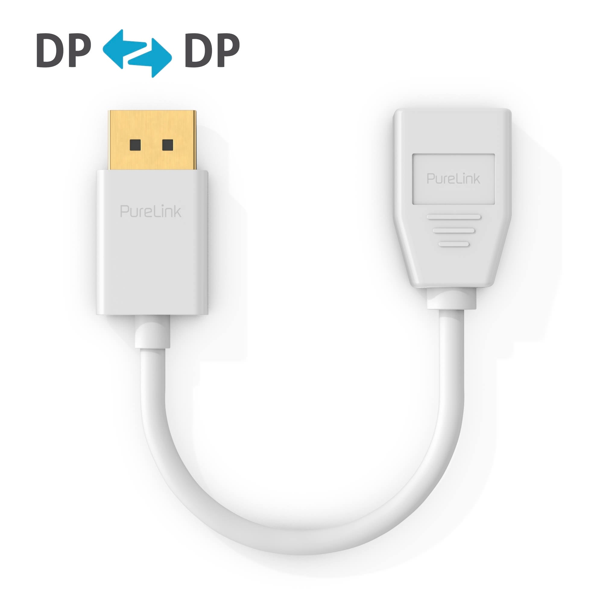 PureLink DisplayPort to DisplayPort adapter - 4K60 - iSeries - white - 0.15m