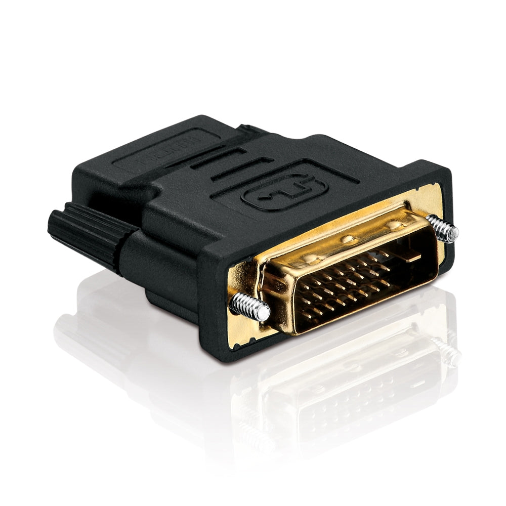 Helos Adapter, DVI St./HDMI Bu., FULL HD, BASIC, schwarz