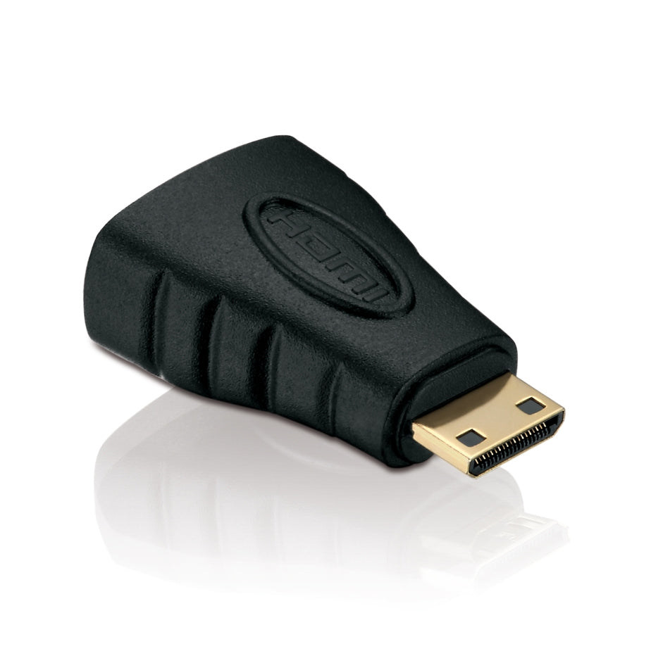 Helos Adapter, mini HDMI St./HDMI Bu., FULL HD, BASIC, schwarz