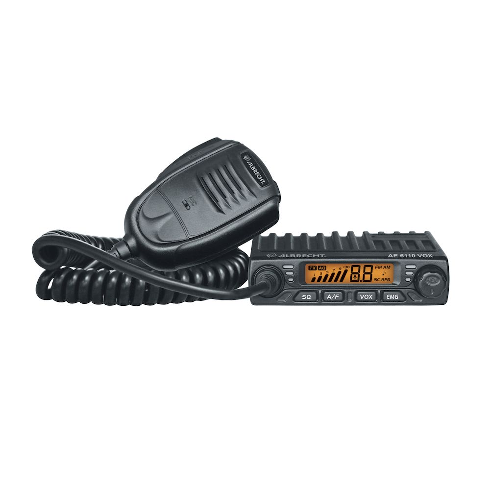 Albrecht AE 6110 VOX, 2 power cables, mini CB radio
