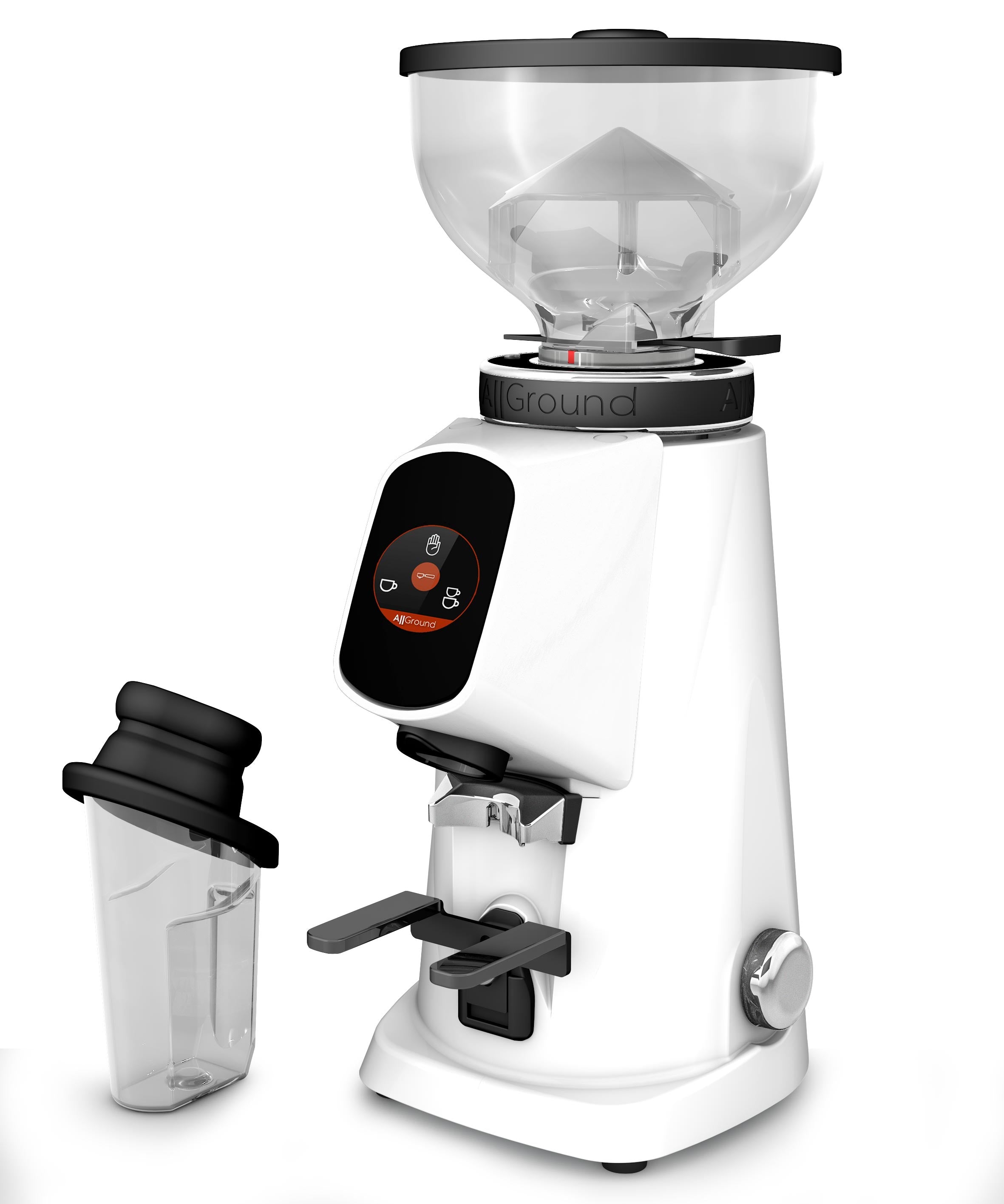 Fiorenzato AllGround Arctic Coffee Grinder White Chrome, Dark-T Titanium Grinder