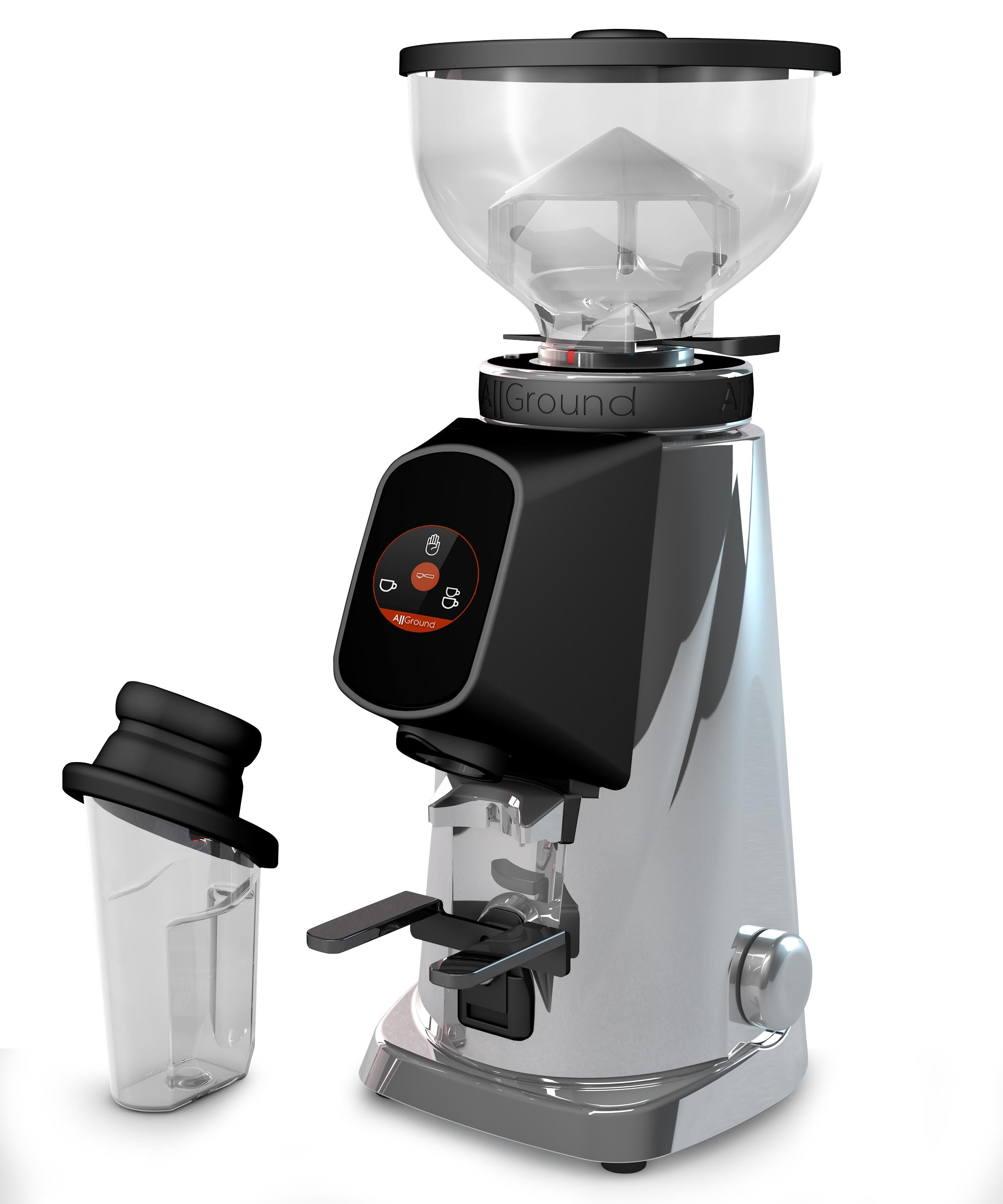 Fiorenzato AllGround coffee grinder chrome housing black, 230V EU