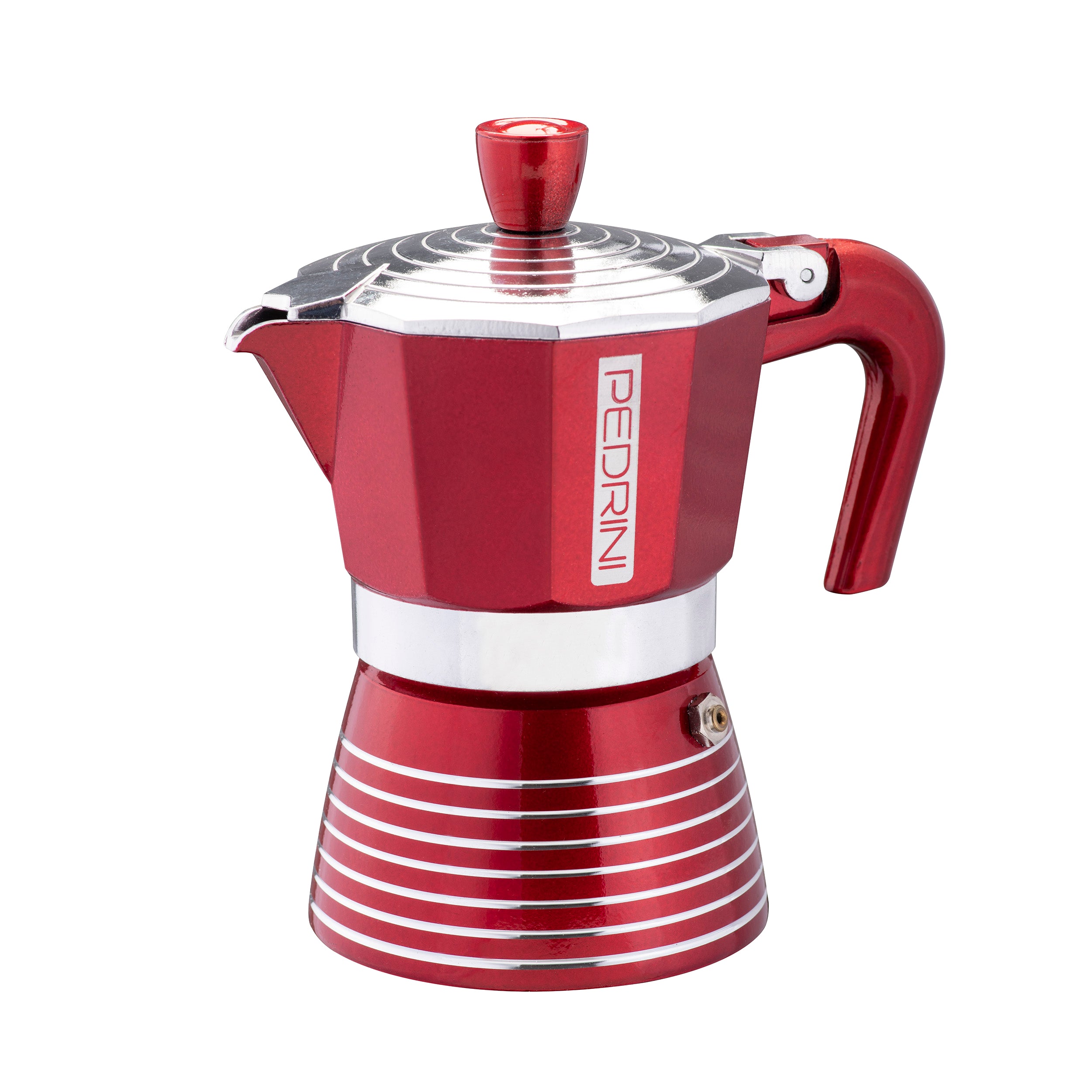 Pedrini - Infinity Passion - Espressokocher Aluminium in metallic Rot 3 Tassen