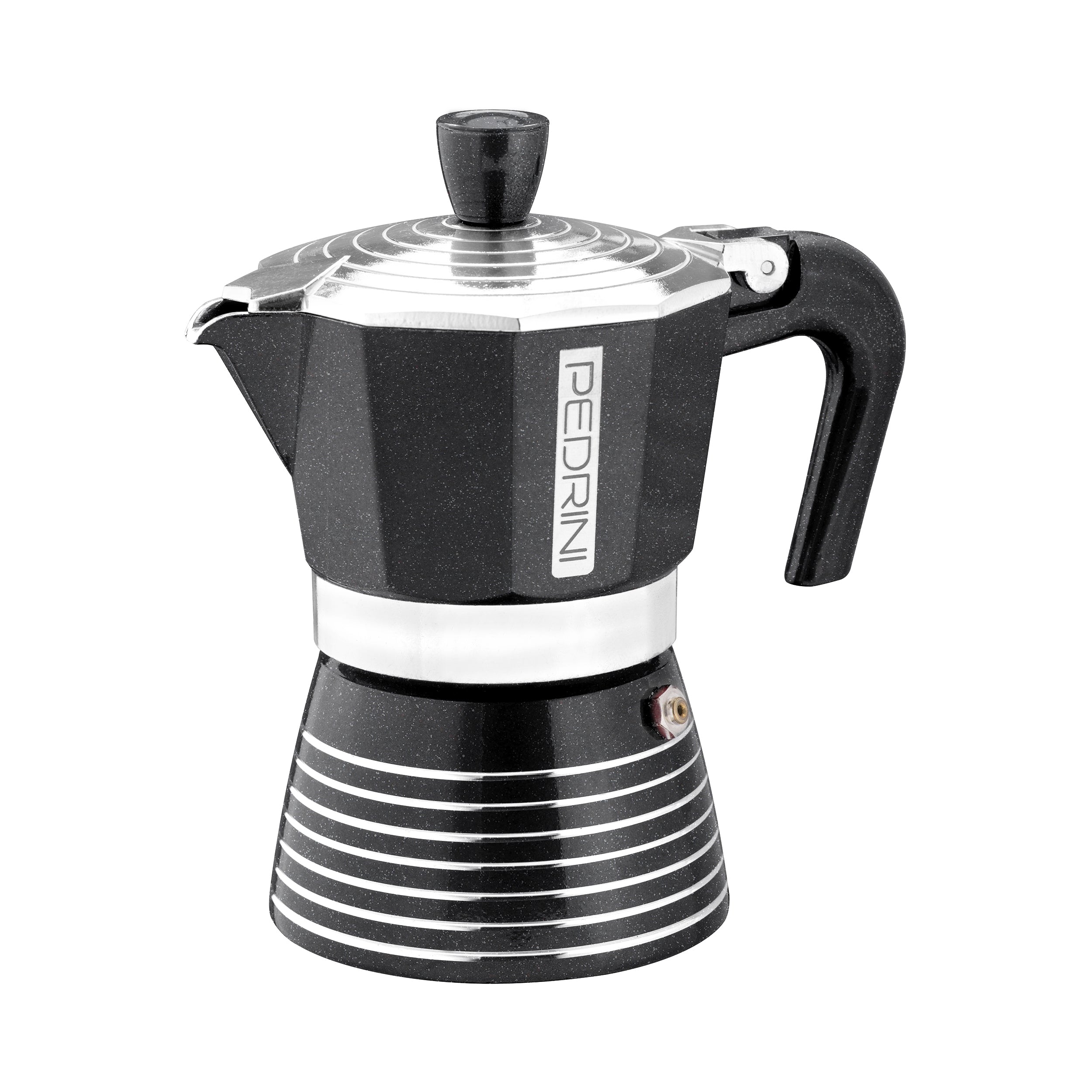 Pedrini - Infinity Rock Espressokocher Aluminium Anthrazit Metallic 3 Tassen