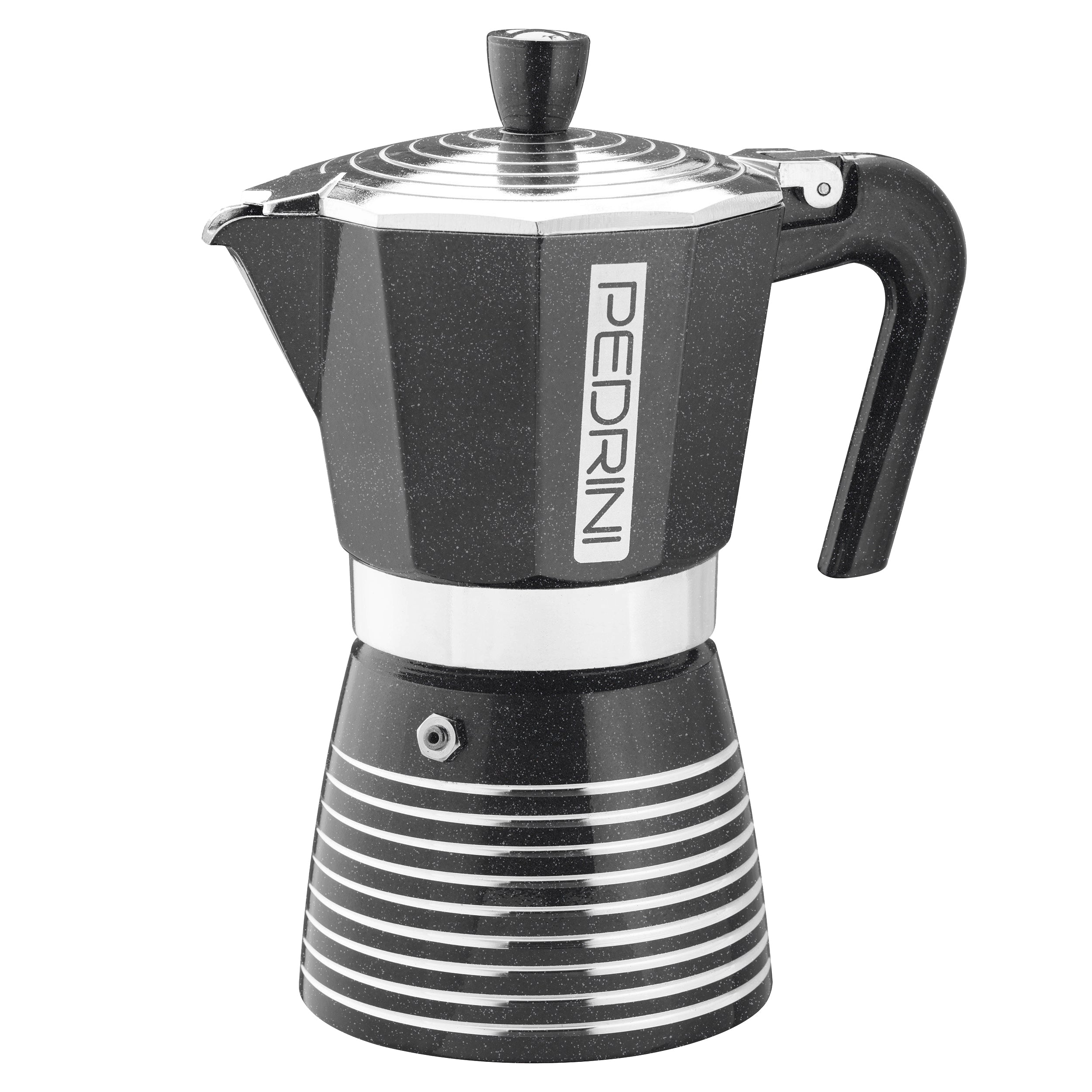 Pedrini - Infinity Rock Espressokocher Aluminium Anthrazit Metallic 6 Tassen