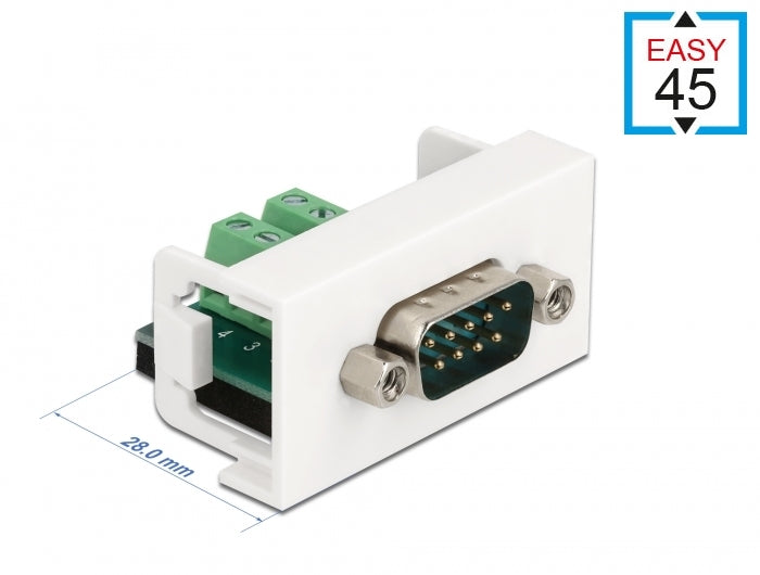 Delock Easy 45 Modul D-Sub 9 Pin Stecker zu 10 Pin Terminalblock 22,5 x 45 mm
