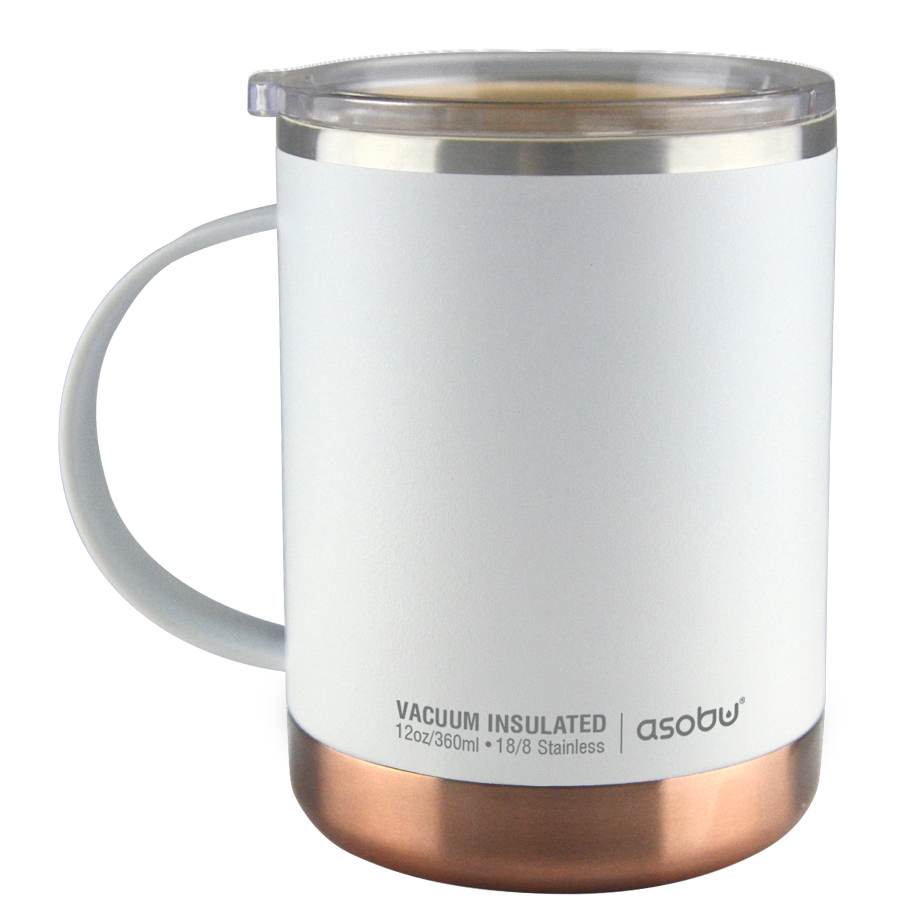 Asobu - Ultimate - insulated coffee mug made of stainless steel & ceramic white