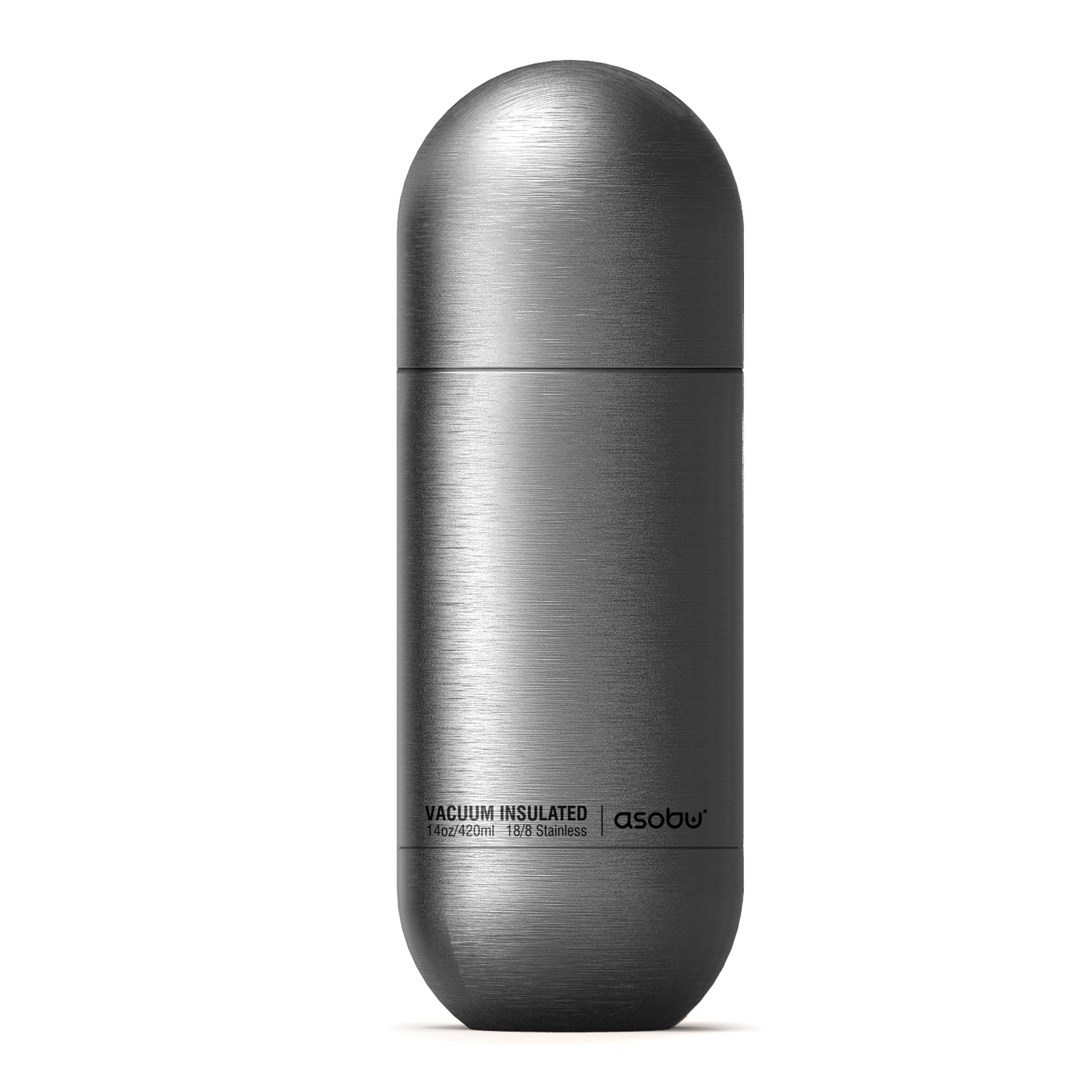 Asobu - ORB - Edelstahl Isolierflasche mit Trinkbecher Silber