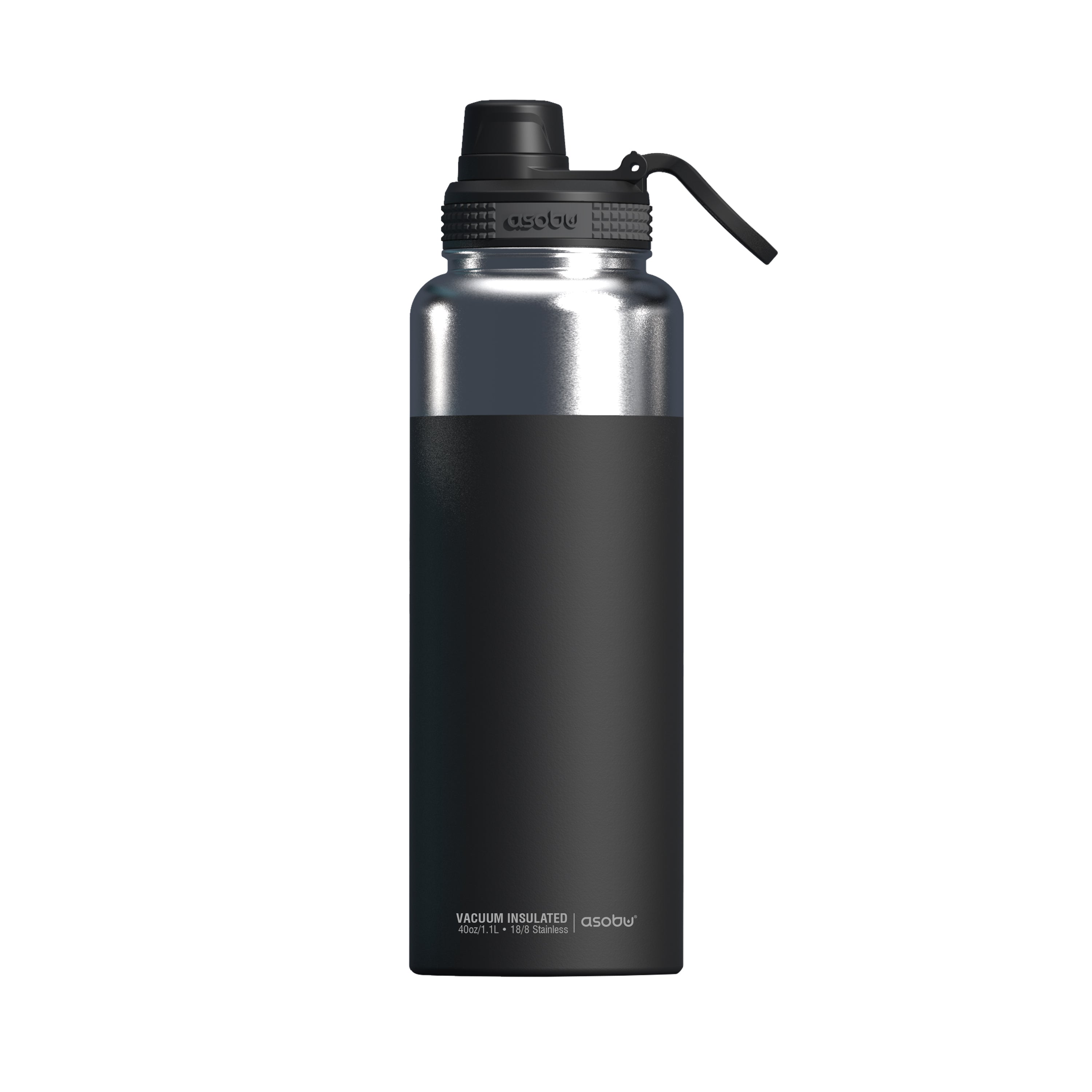 Asobu - Mighty Alpine Flask - isolierte Edelstahl Outdoorflasche 1 Liter Schw.