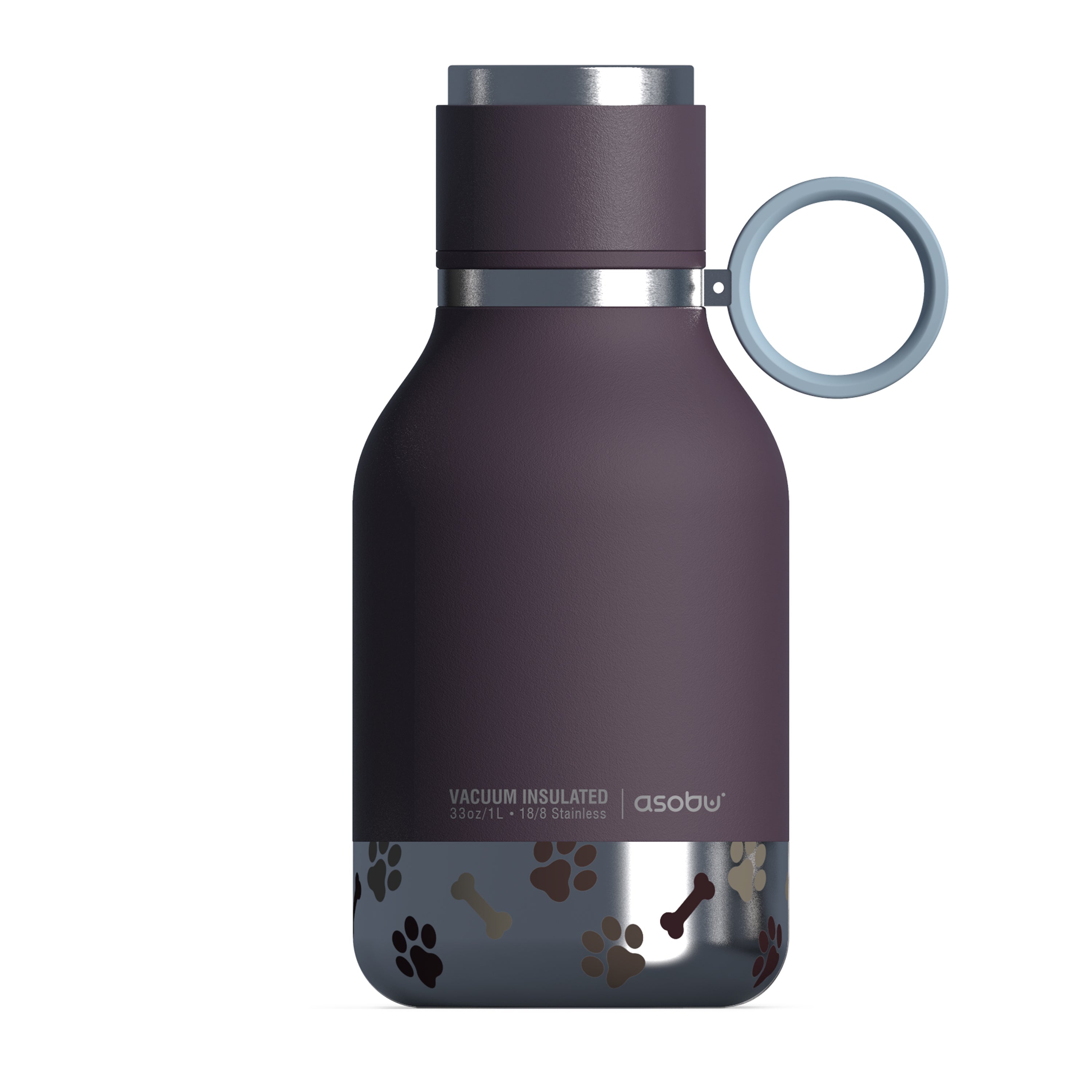 Asobu - Dog Bowl - Stainless steel bottle with dog bowl 1 liter burgundy