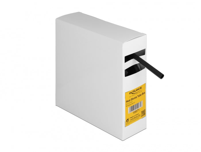 Delock heat shrink tubing box, shrinkage rate 3:1, 5 mx 6.4 mm black
