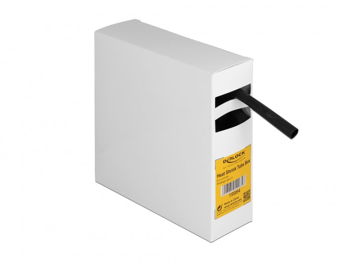 Delock heat shrink tubing box, shrinkage rate 3:1, 5 mx 9.5 mm black