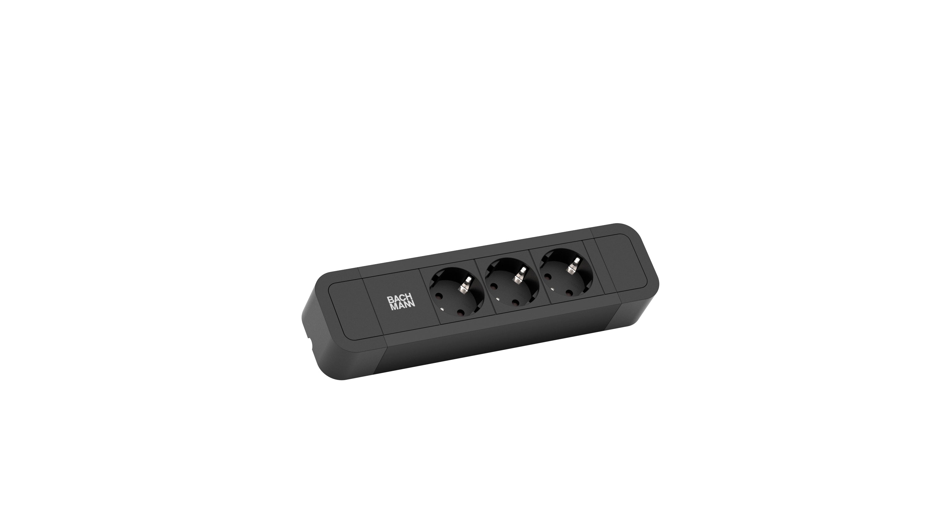 Bachmann power strip PRIMO 2 ALU, 3-way, black, 2.0m, without switch