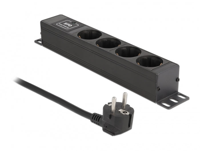 Delock power strip 4-way with surge protection 1 HE black