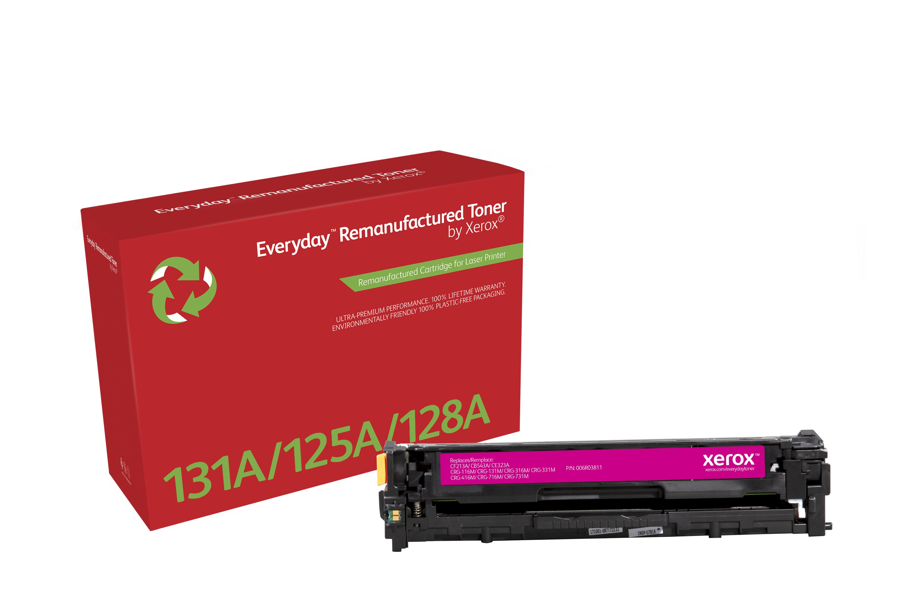 Xerox Toner Magenta for HPCF213A/CB543A/CE323A/CRG-116M/CRG-131M, remanufactured