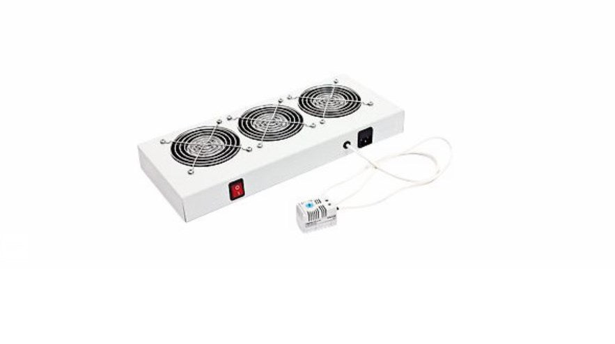 Triton ventilation unit rack fan insert - with fan, thermostat, grey