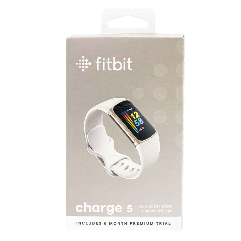 Fitbit Charge 5, Lunar White/Soft Gold Stainless Steel