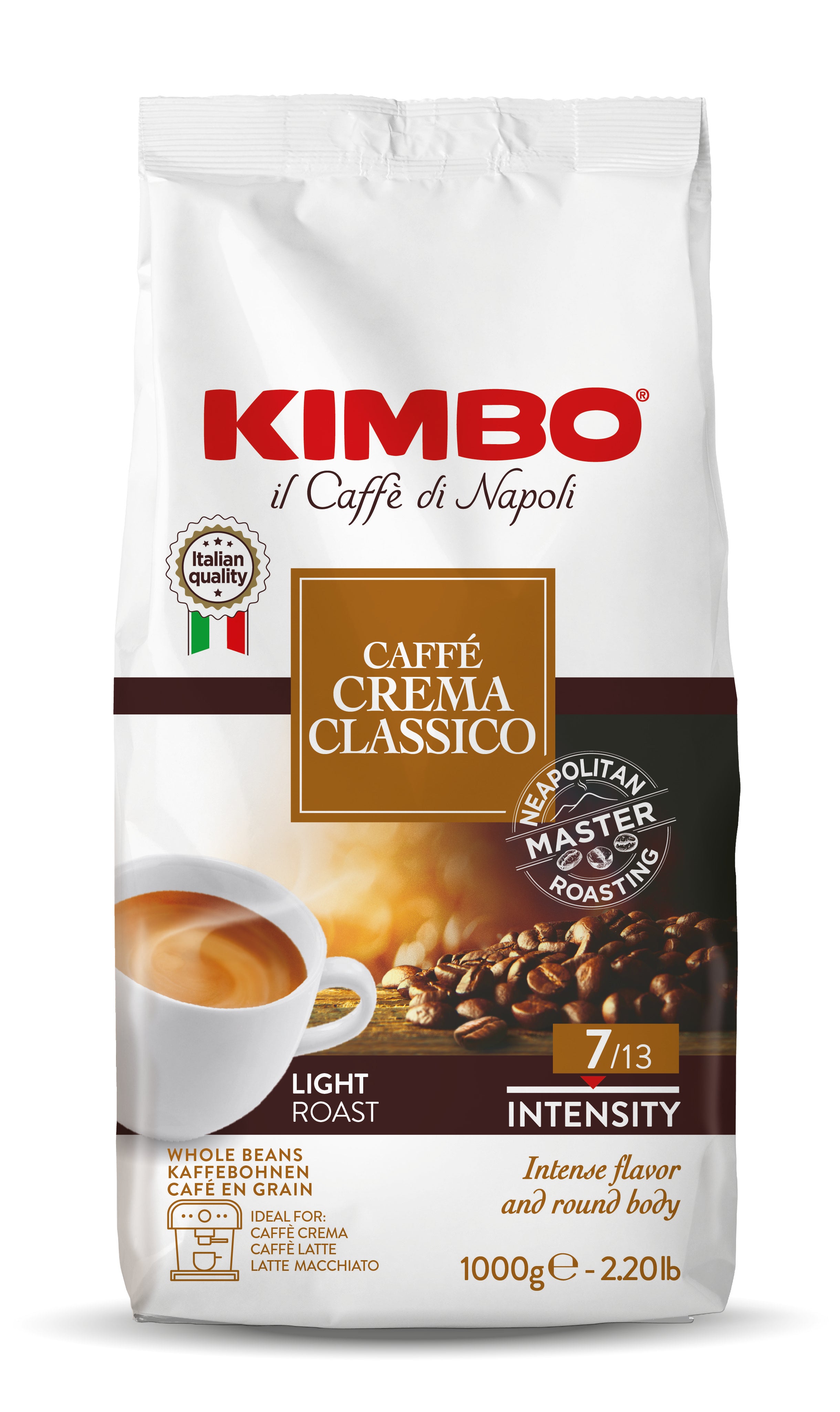 Kimbo - CaffeCrema Classico ganze Kaffeebohnen 1kg