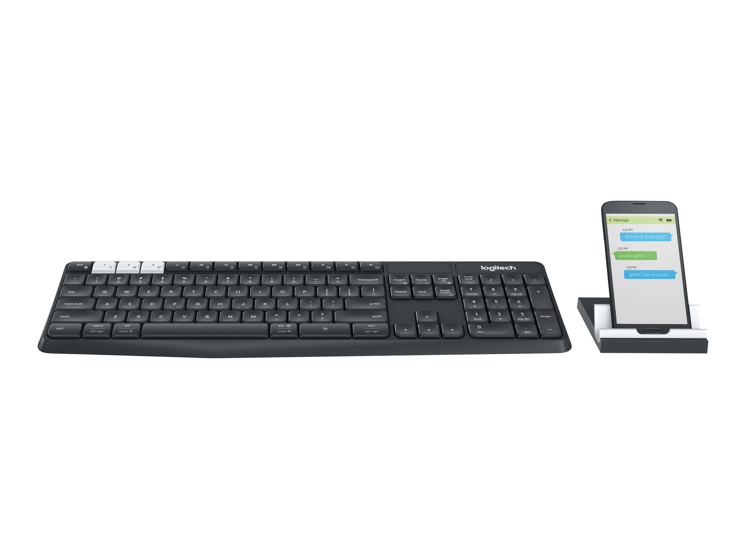 Logitech K375s Multi-Device Keyboard Bluetooth, 2.4 GHz - black