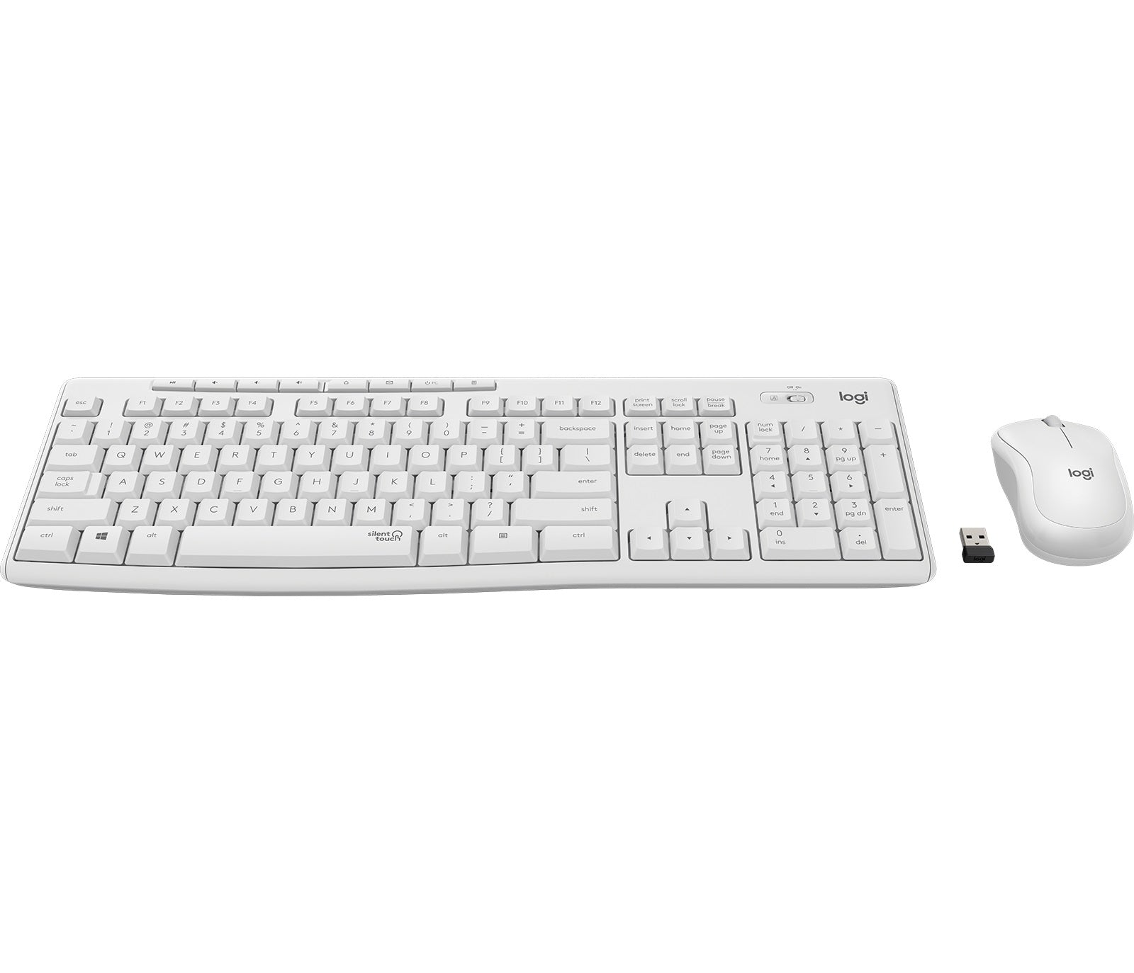 Logitech MK295 Silent Wireless Combo, keyboard and mouse, DE - white