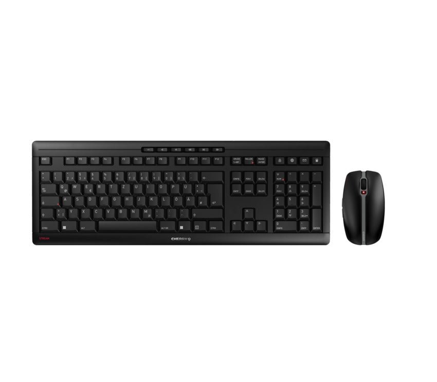 CHERRY STREAM DESKTOP keyboard with mouse set DE wireless black