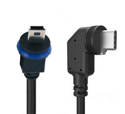 Mobotix S7x Kabel MiniUSB-C auf MiniUSB abgewinkelt-gerade 1m