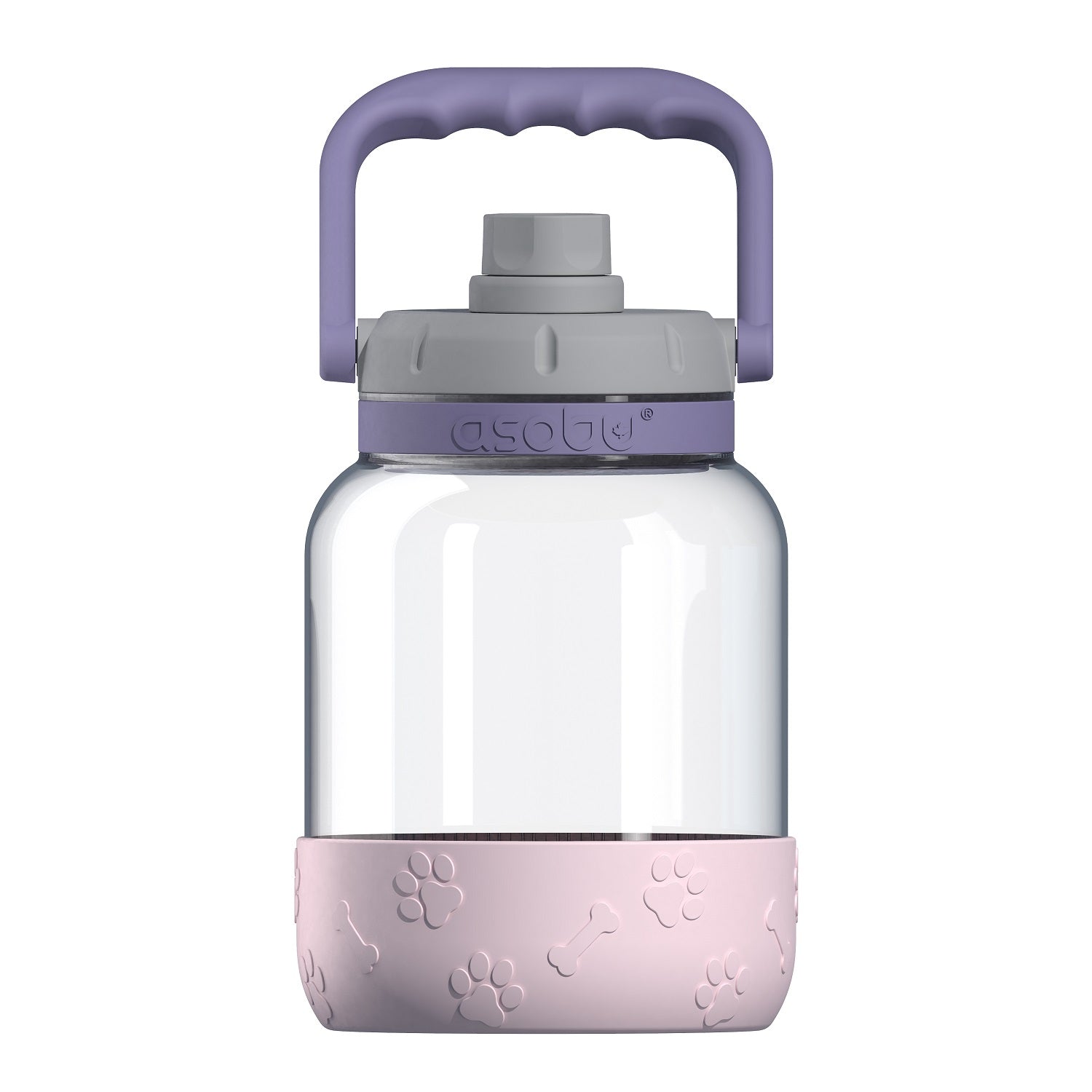 Asobu - The Barkley Dog Bowl - Tritan bottle 1 litre with dog bowl pink