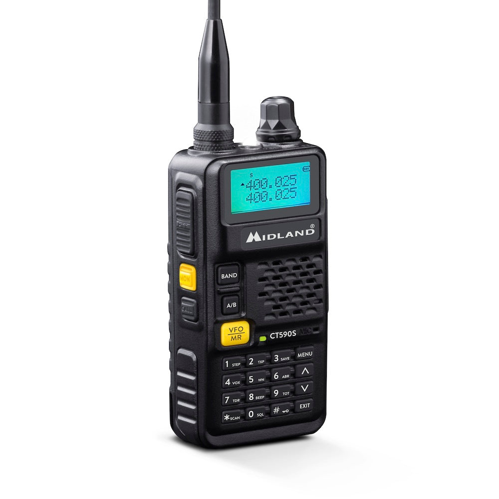 Midland CT590S handheld radio, dual band receiver