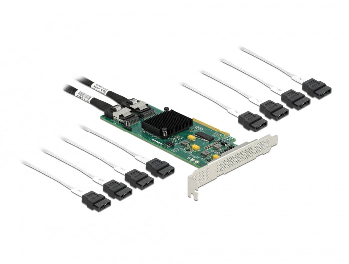 Delock 8 Port SATA PCI Express x8 Karte mit Anschlusskabel