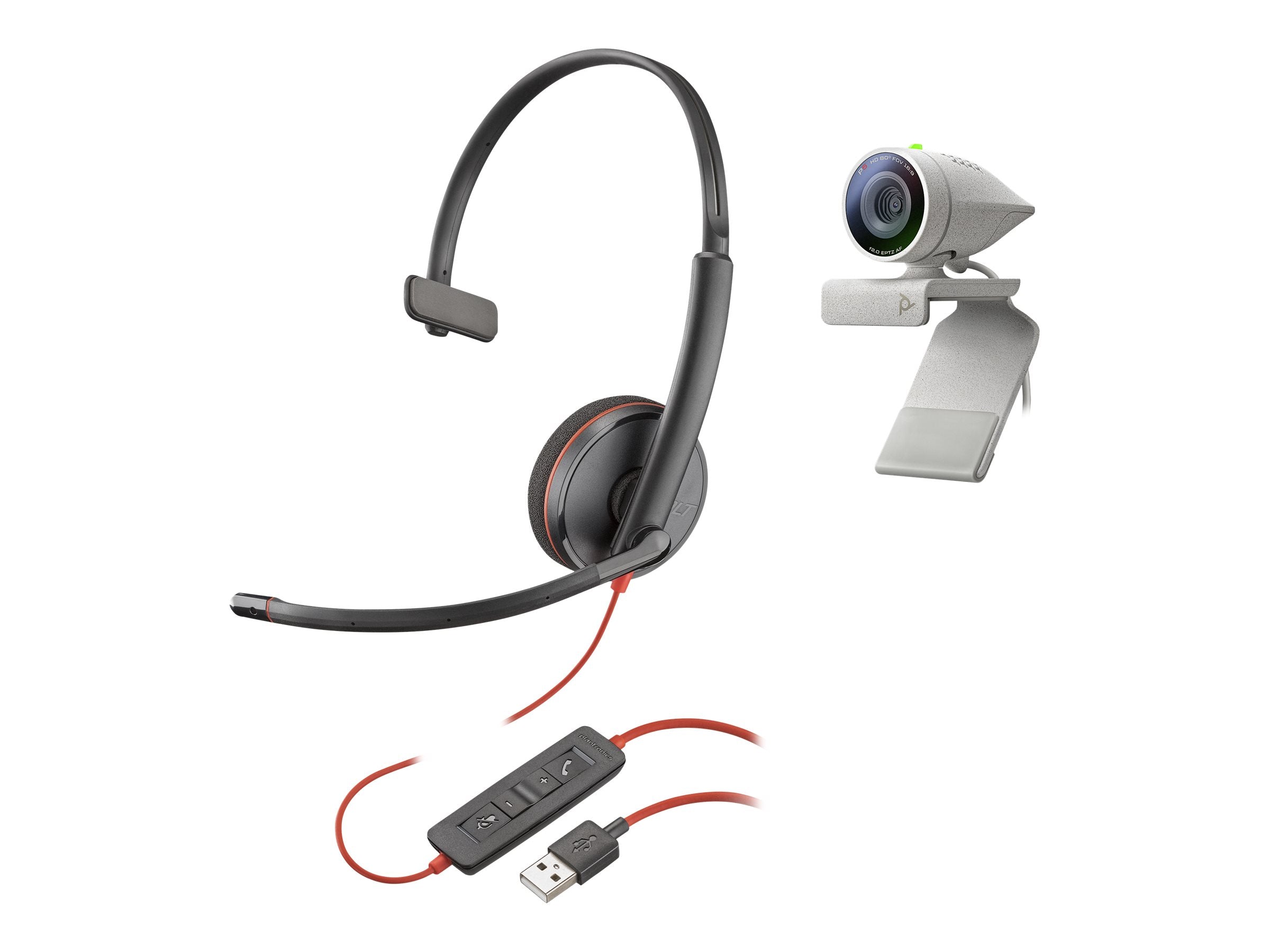 Poly Studio P5 USB HD Webcam Bundle with Blackwire C3210
