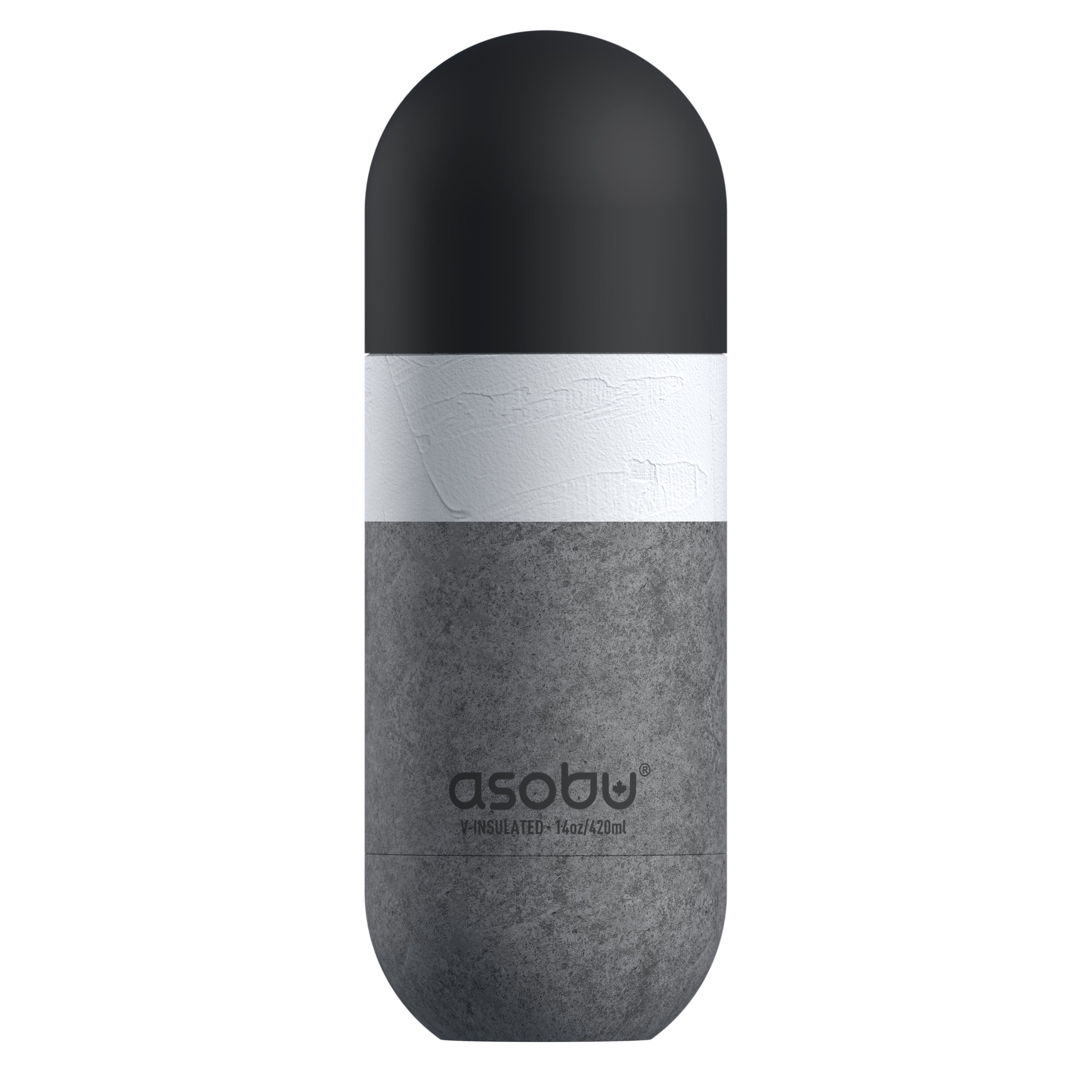 Asobu - ORB - Edelstahl Isolierflasche mit Trinkbecher Betonoptik
