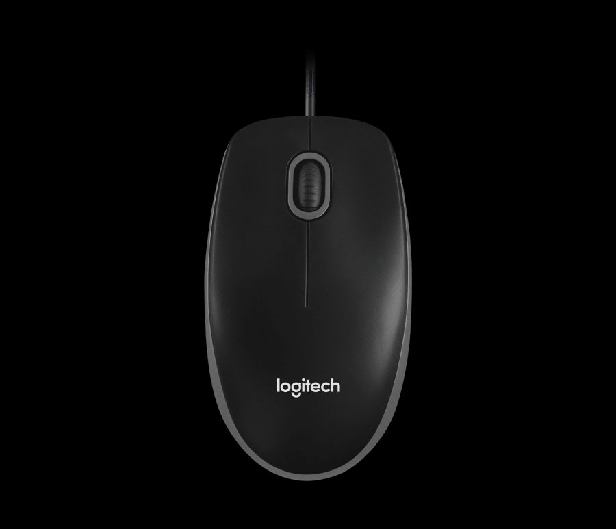 Logitech B100 optical USB mouse - wired - black