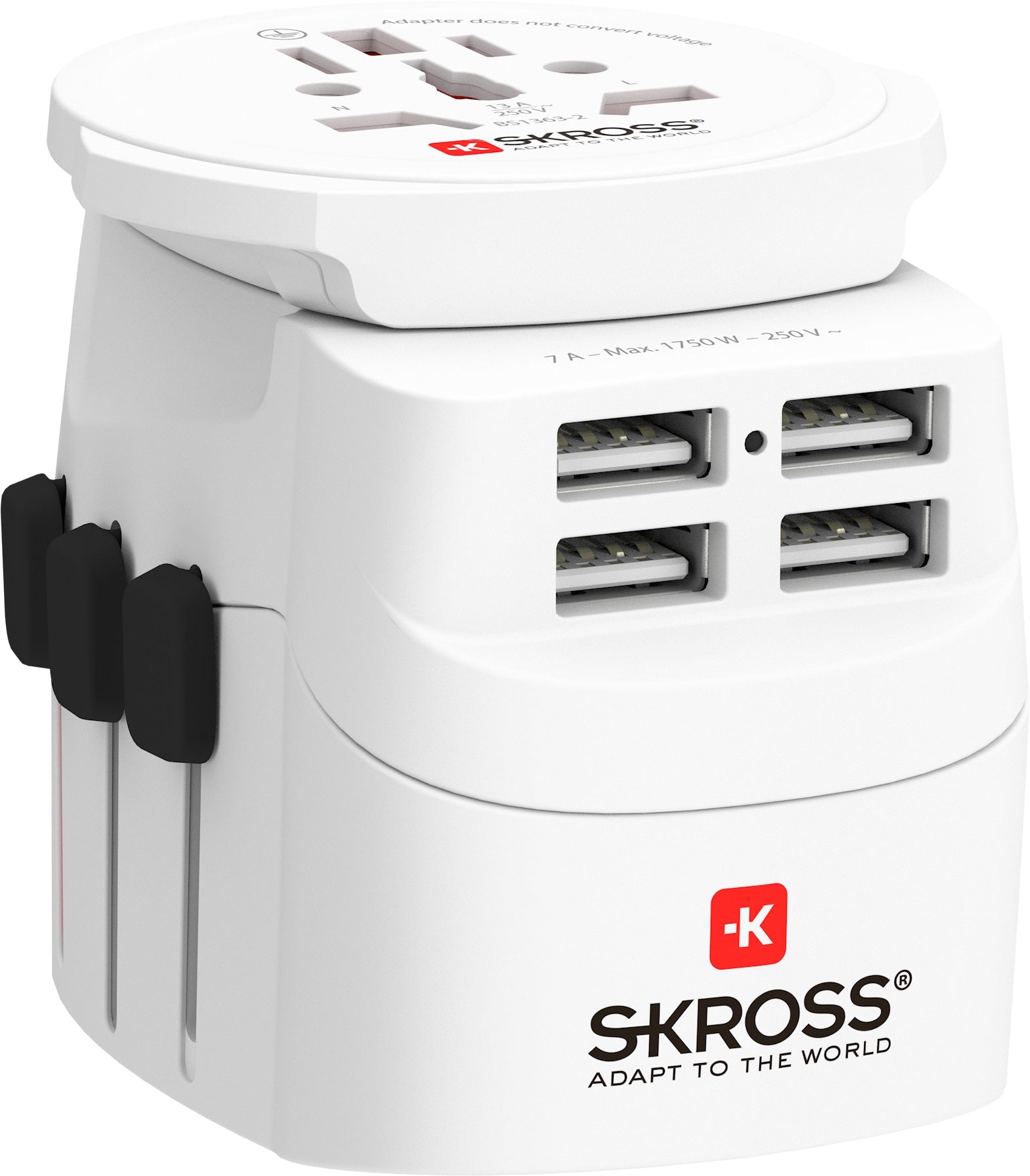 SKROSS country plug Pro Light USB World (4xA), white