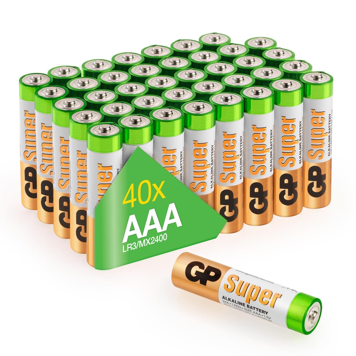 GP Super Alkaline Battery AAA 1.5V 40 pieces