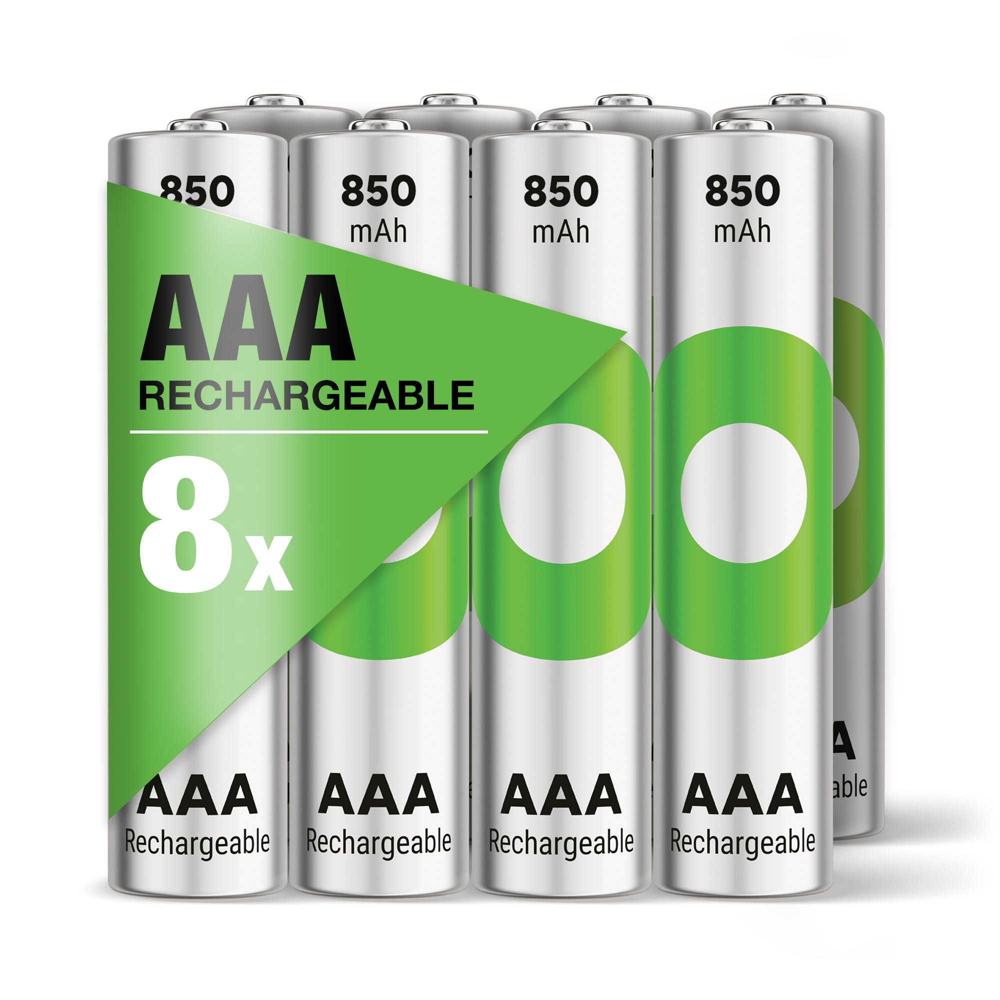 GP ReCyko AAA Micro NiMH 850 mAh 1.2V battery pack of 8