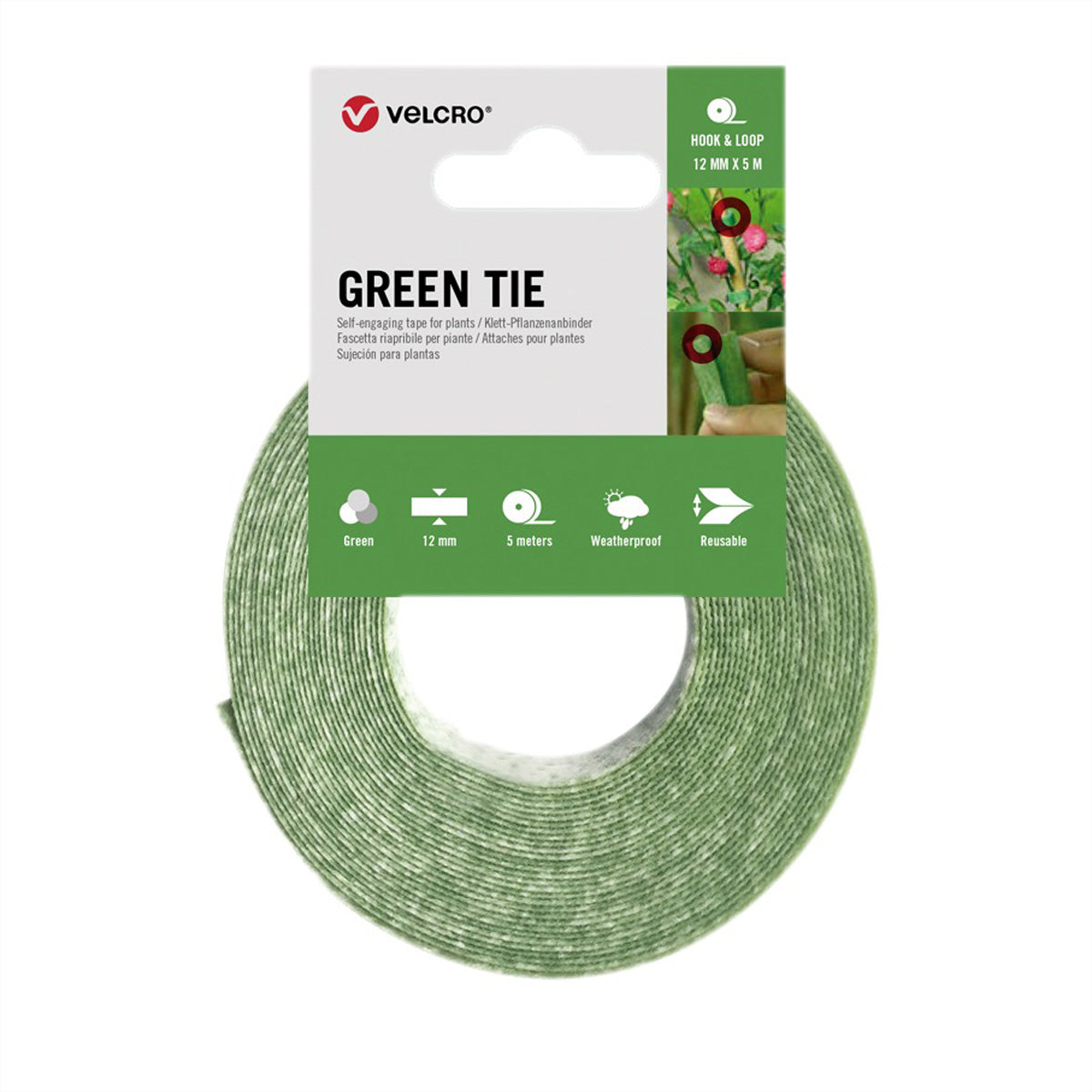 VELCRO® GREEN TIE Klett Pflanzenanbinder