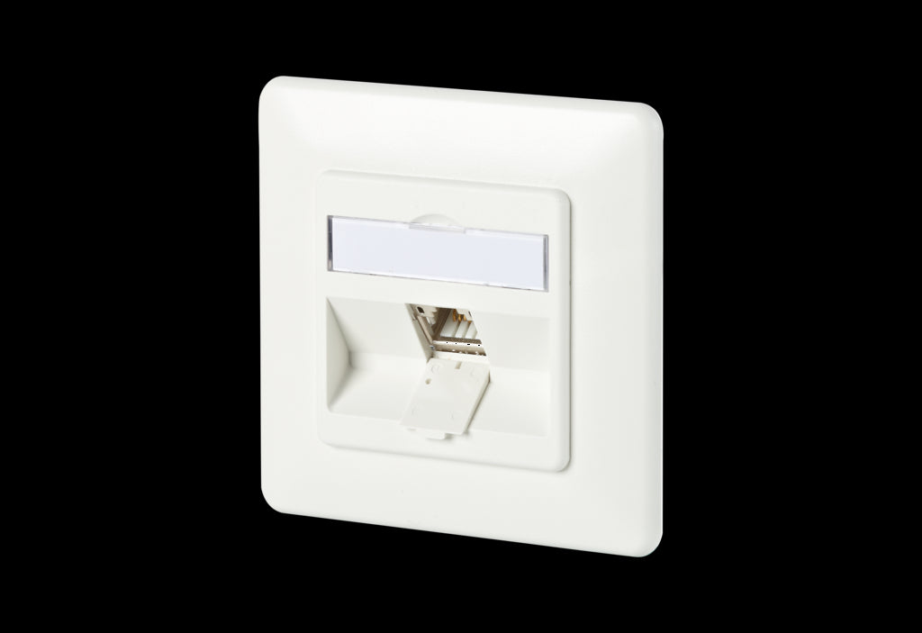 METZ CONNECT C6A module 1 port 180° module flush-mounted, pure white