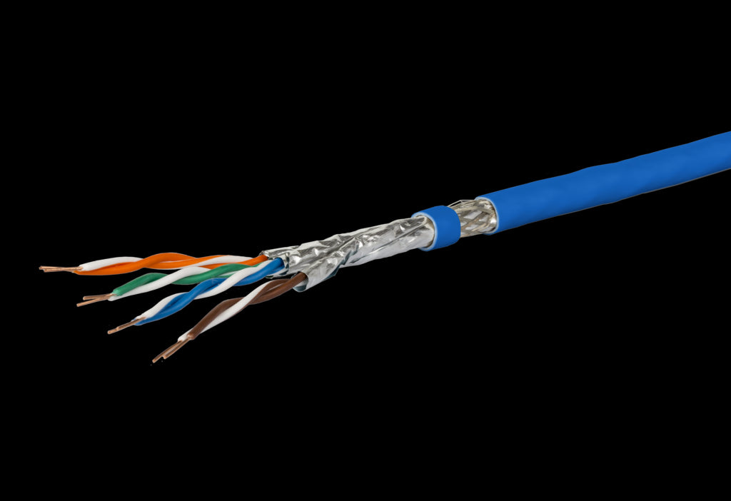 METZ CONNECT installation cable Cat 7A S/FTP, MC GC1300 pro22, LSZH, blue 500m drum