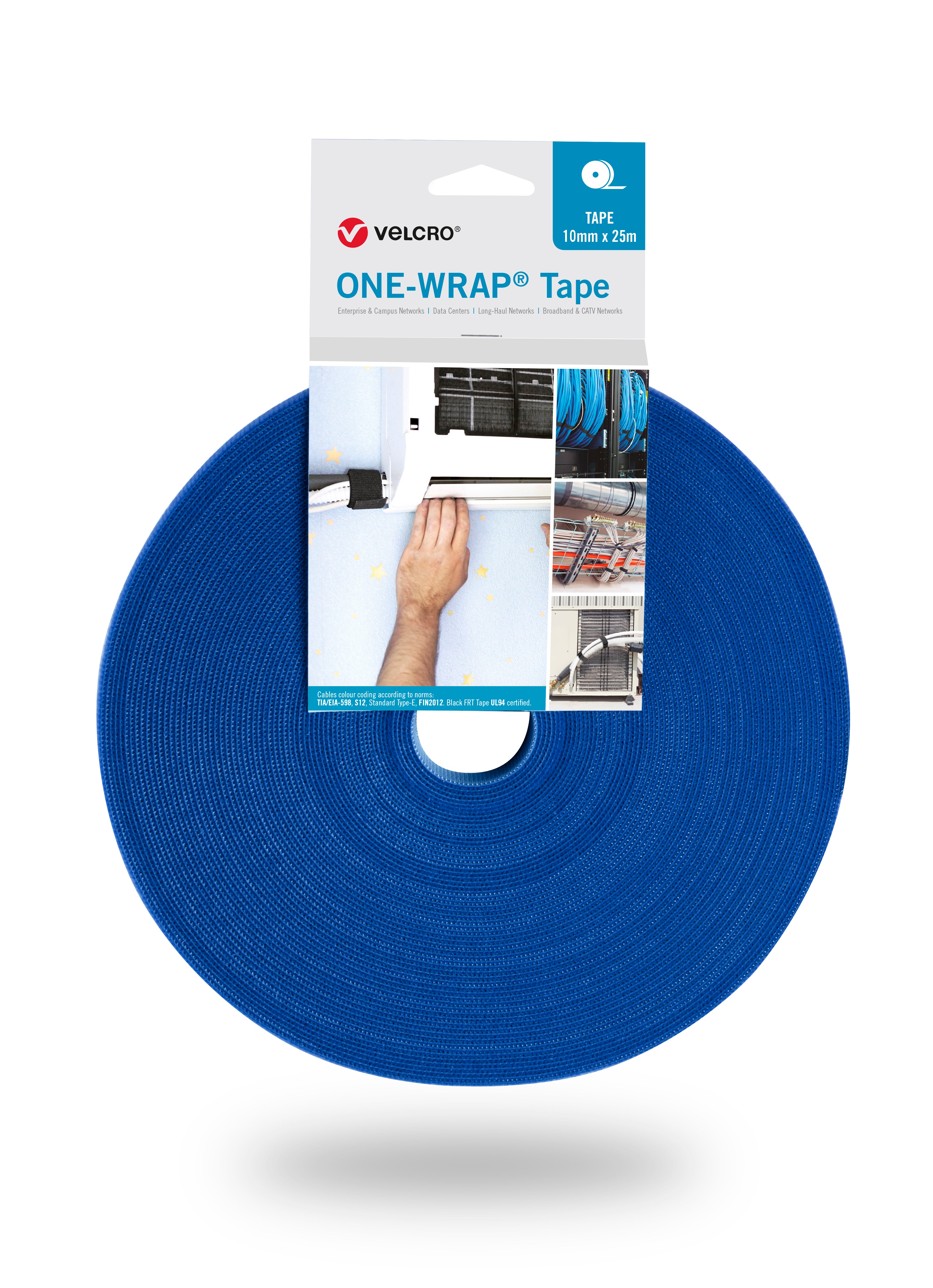 VELCRO® One Wrap® Velcro tape 25m and 16mm wide royal blue