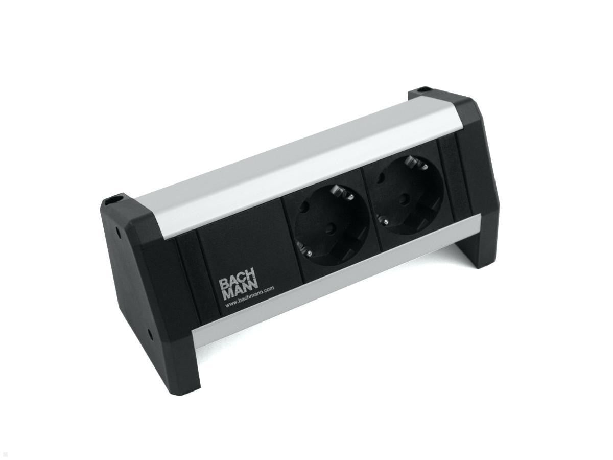 Bachmann DESK table socket 2-way, color: Inox