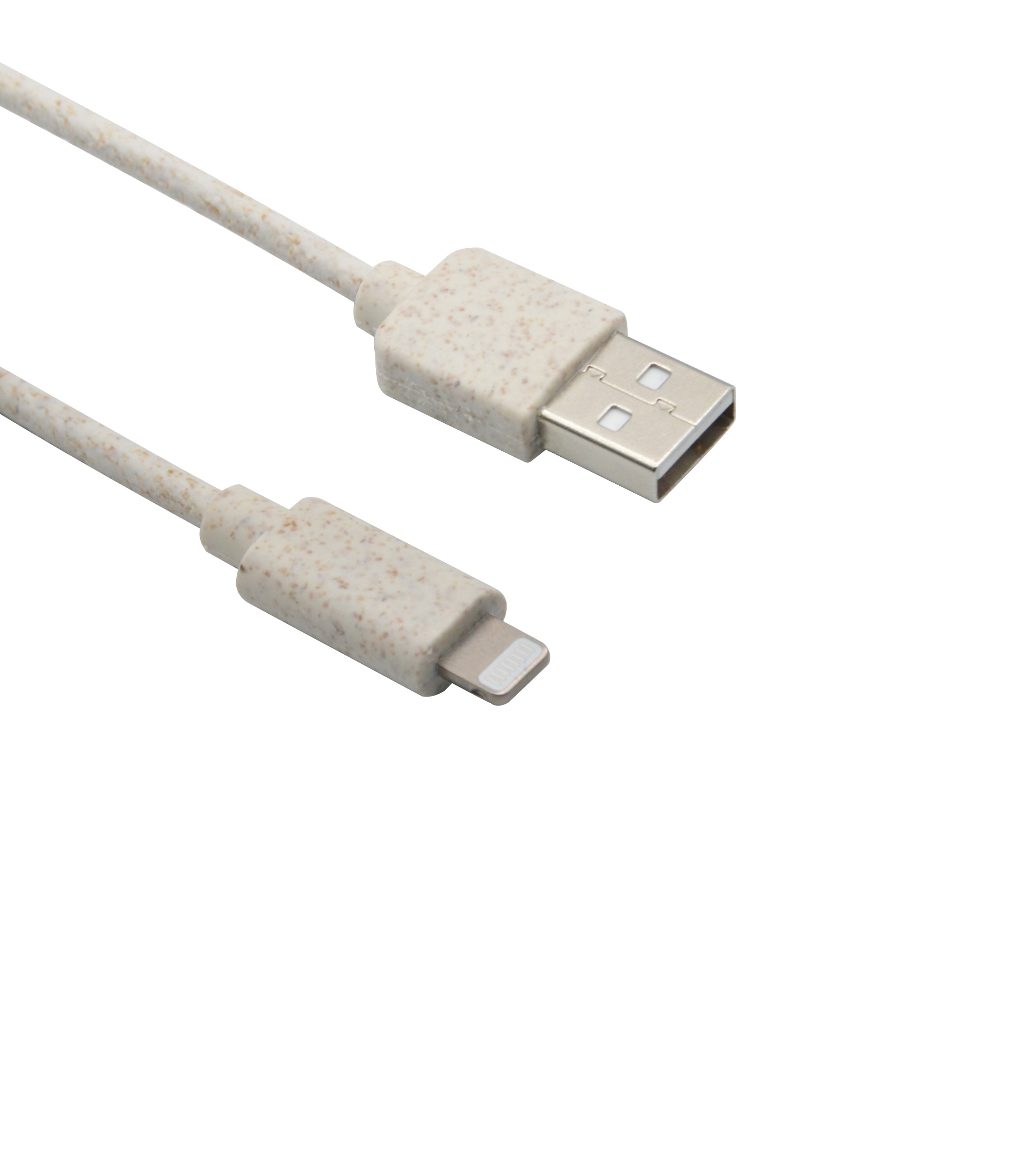 Helos Eco-Line, USB A St./Lightning St., MFI-certified, 1.0m, beige/white