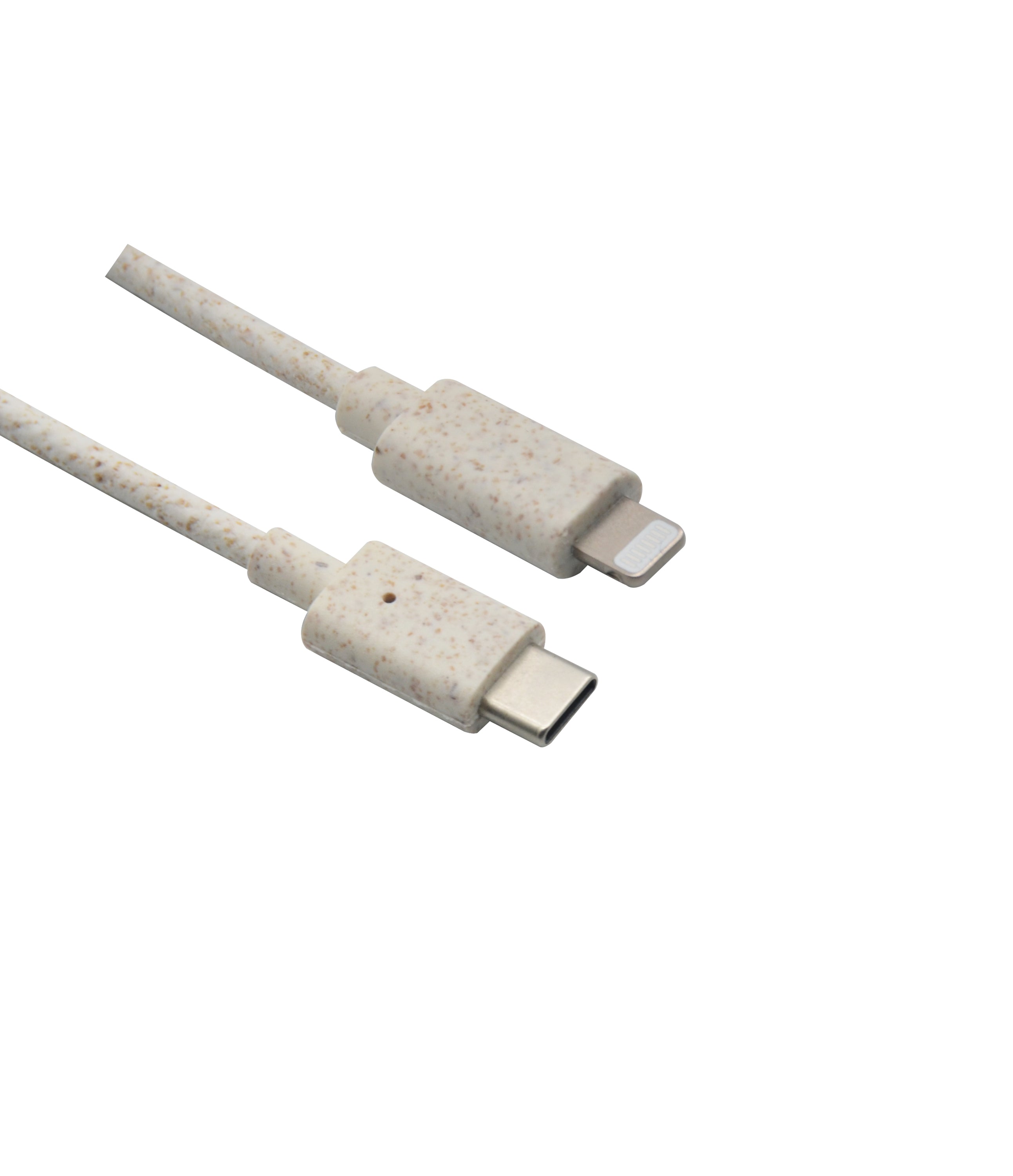 Helos Eco-Line, USB Type-C St./Lightning St, MFI-certified, 1.0m, beige/white