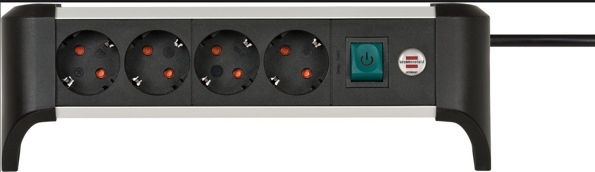 Brennenstuhl Alu-Office-Line power strip 4-way 1.8m H05VV-F 3G1.5