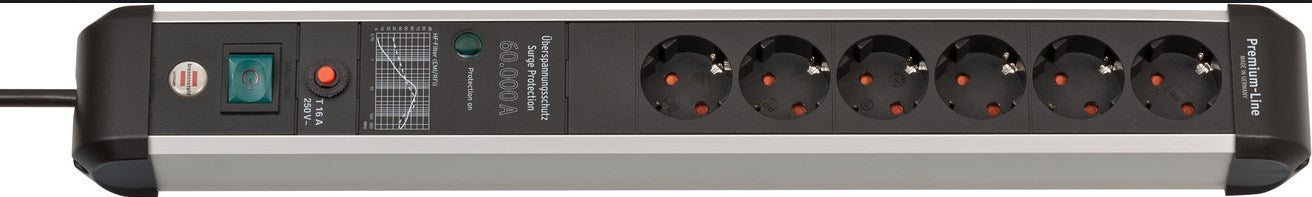 Brennenstuhl ÜSS Premium-Protect-Line 60,000A 6-way, 3m