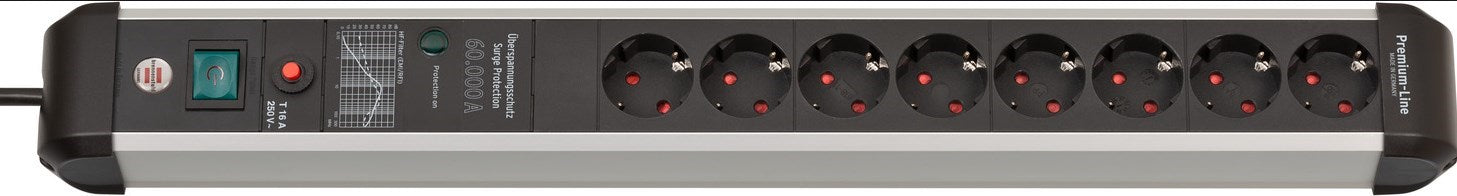 Brennenstuhl ÜSS Premium-Protect-Line 60,000A 8-way, aluminum, 3m